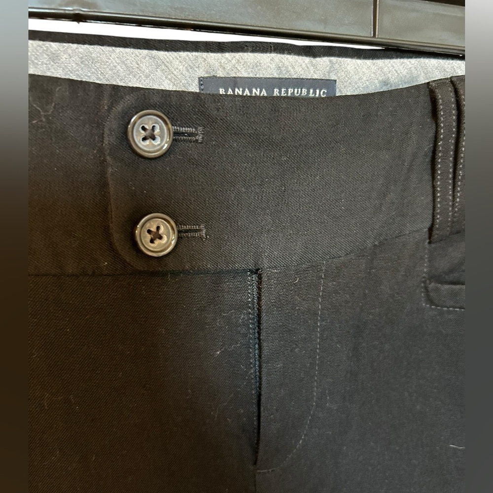 Banana Republic sz 6 The Sloan Fit Pants Flat front  black stretchy - Picture 4 of 12